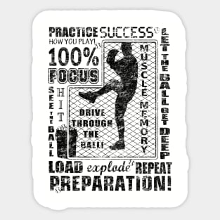 Baseball Motivational Fundamentals Hitting 101 L-Screen Batting Practice Original Sticker